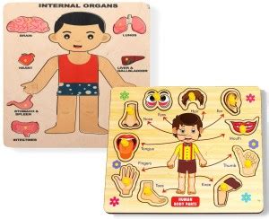 Plus Shine Combo Human Body Parts Puzzle Wooden Toy+Body Internal ...
