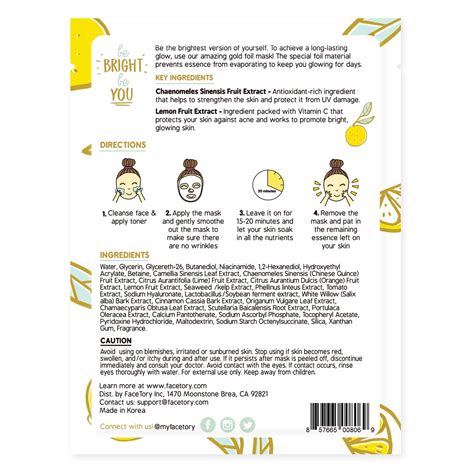 Buy FACETORY Be Bright Be You Illuminating Gold Foil Mask with Vitamin ...