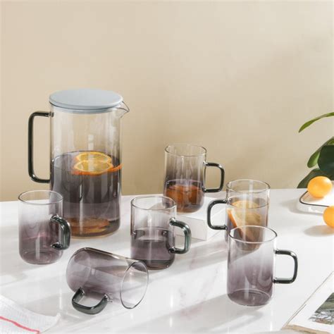 Ombre Glass Jug And Cup Set Of 7 Online - Premium Jug Set | Nestasia