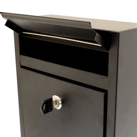Hardcastle Lockable Black Wall Mounted Letter Mail Box Letterbox ...