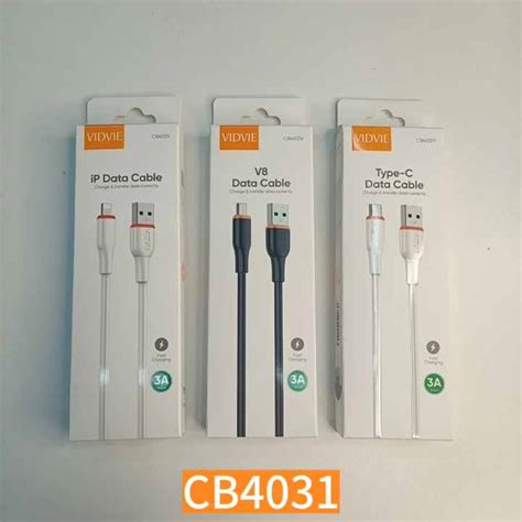 VIDVIE (CB4031V) 3A  V8 DATA CABLE USB TO MICRO  - BLACK