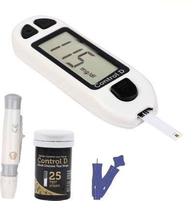 Control D 25 Strips & Automatic Glucose Blood Sugar Testing Machine ...