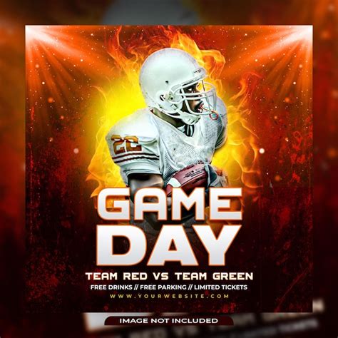Game day flyer social media post and web banner | Premium PSD