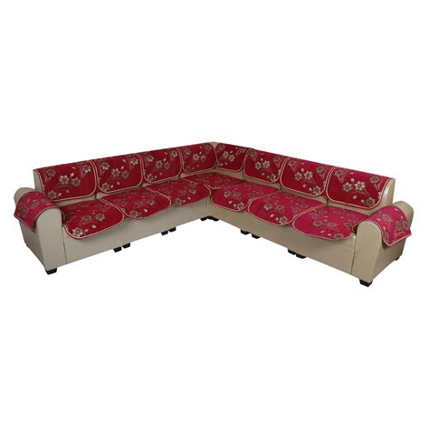 GOLDENIZ L Shape Sofa Cover 3 Seater - Soft Velvet L Shape Sofa ...