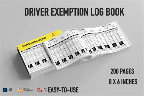 Driver Exemption Log Book Gráfico por achrafihya1 · Creative Fabrica