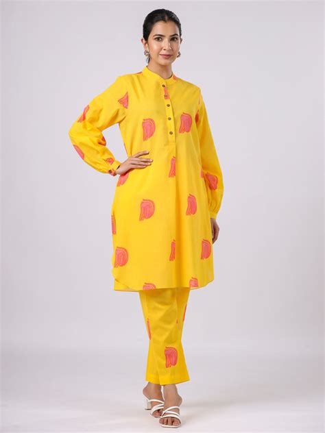 YELLOW CAT CO-ORD SET – jaipurrang