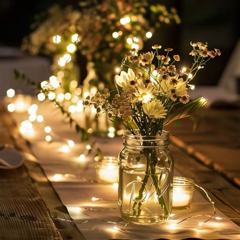 Wood centerpiece fairy lights – Artofit