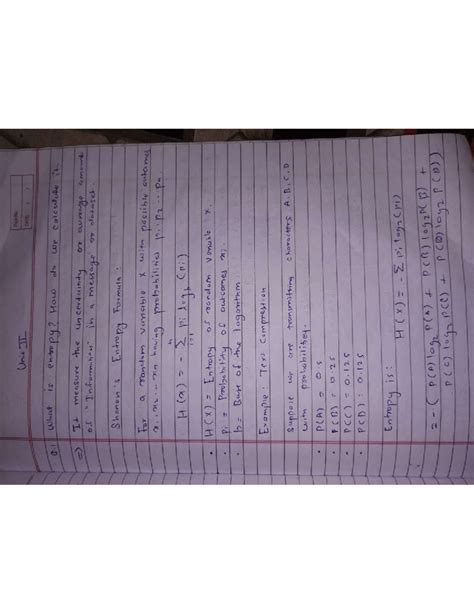 AI Unit II Notes: Entropy, Neural Networks, and Learning Types - Studocu