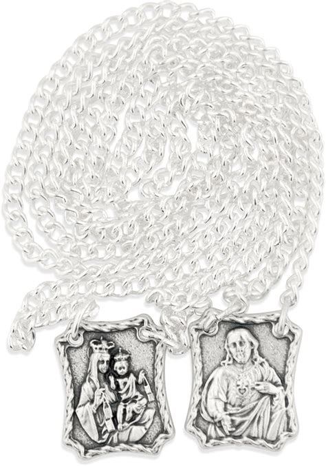 Buy Our Lady of Mount Carmel Metal Scapular | Silver-Tone Metal Tags on ...