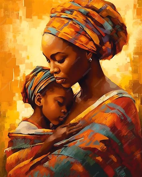 Premium Photo | A painting of a mother and child