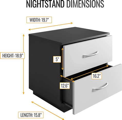 Buy Boyd Sleep Bedroom Nightstand Bedside Table: Hamilton Two Drawer ...