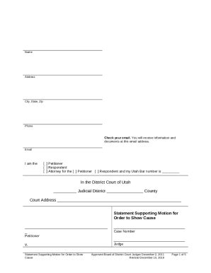 Statement Supporting Motion for Order to Show Cause. Statement ...