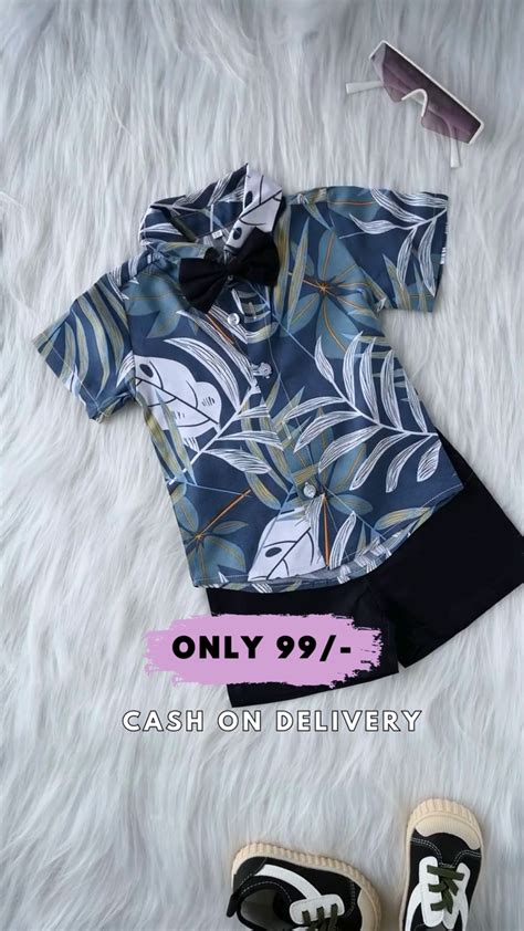 Baby Boy Clothe Kids Toddler Boy Clothes Short Sleeve Leaves Printed L ...