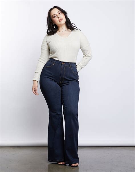 Plus Size 70s Girl Flared Jeans plus size bell bottom jeans 2020AVE ...