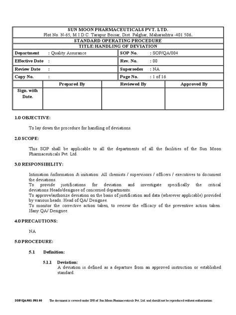 Image result for Process Deviation Writing Examples