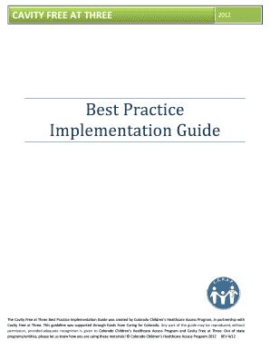 Fillable Online cavityfreeatthree Best Practice Implementation Guide ...
