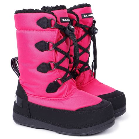 Dolce & Gabbana Girls Snow Boots in Pink - BAMBINIFASHION.COM