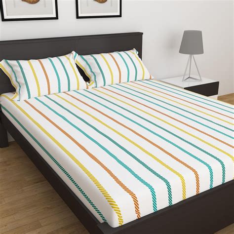 Buy Bouquet Multicolour Printed Cotton King Bedsheet Set - 254x274cm ...