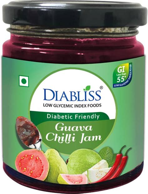 DiaBliss Diabetic Friendly Guava Chilli Jam 225g - Low Glycemic Index ...
