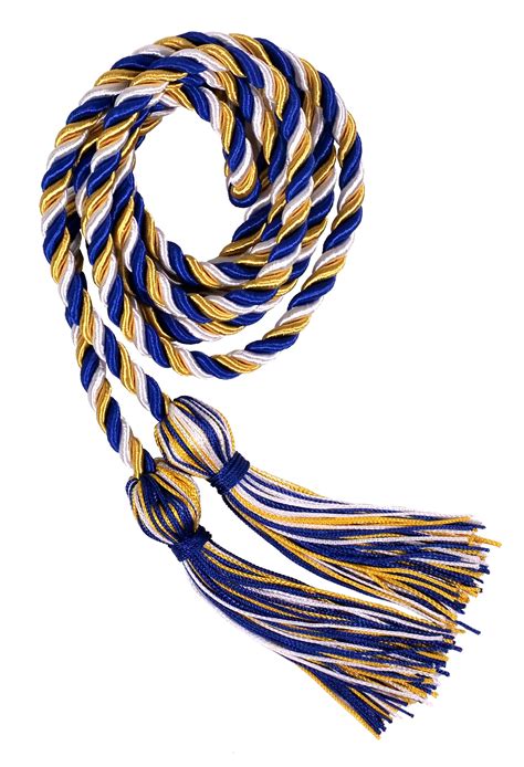 Royal Blue, Gold and White Three Color Graduation Honor Cord ...