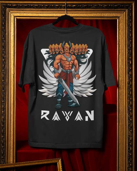 Ravan Ramayana Plus-Size T-Shirt | Mythology Graphic Tee S–7XL | AWBlack