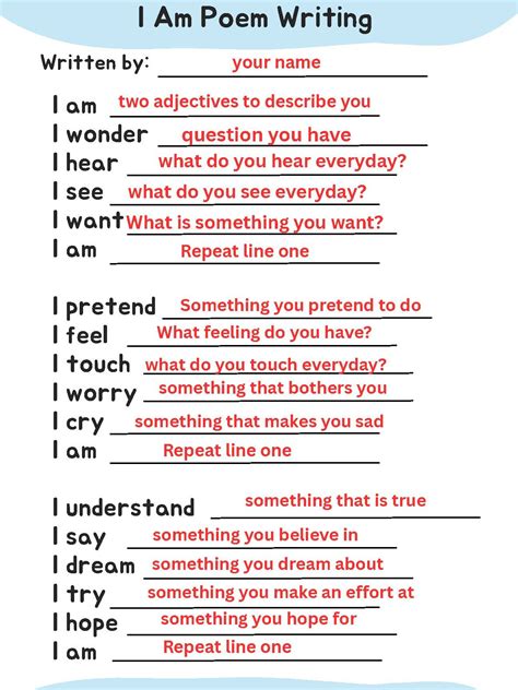 “I Am” Poem Template – Fun & Colorful by McNeal Teaches | TPT