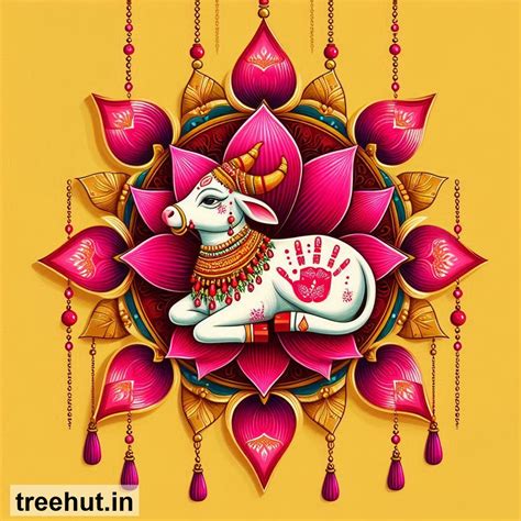 Printable Cow and Lotus Toran for Diwali Decorations, Navratri Bulletin ...