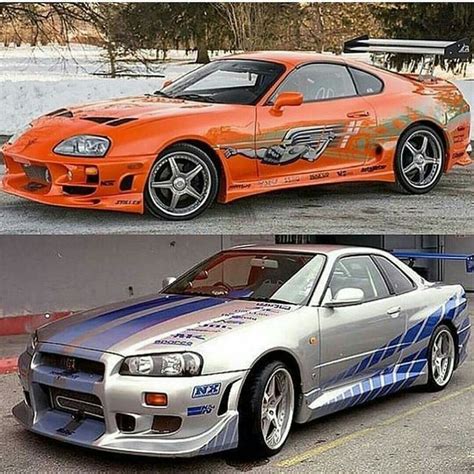 Paul Walker drove the Toyota Supra (top) and the Nissan Skyline GT-R ...