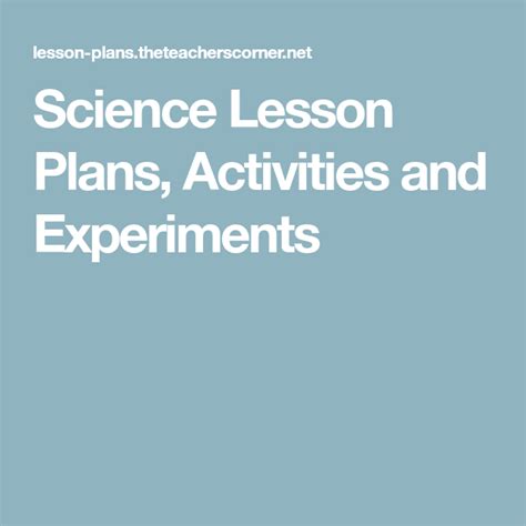 Image result for Science Lesson Ideas