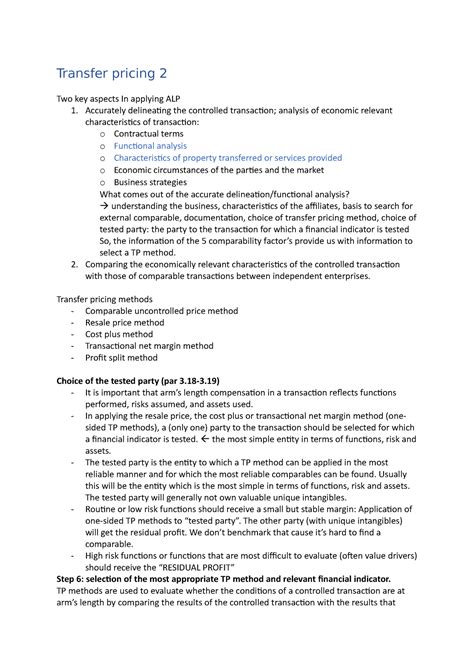 Transfer Pricing Agreement Template