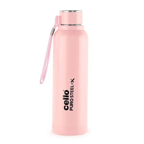 Cello Puro Steel-X Benz 900 PU Insulated Water Bottle 650ml, Pink | BPA ...