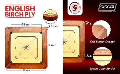 Buy Sportz Saga Siscaa Jumbo Sureslam Carrom Board - Full Size 39 Inch ...
