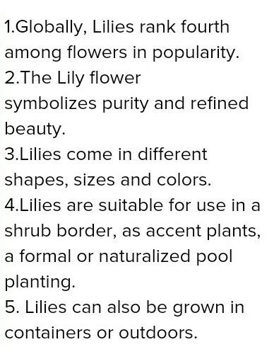 three lines on lily flower - Brainly.in