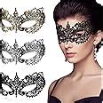 Buy PATPAT® 3Pcs Masquerade Masks Lace Eye Mask, Women Halloween Mask ...