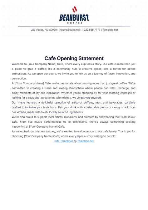 Opening Statement Template