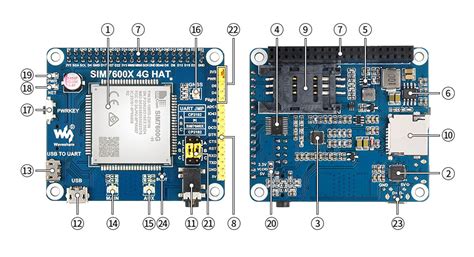 Waveshare: 17372 SIM7600G-H 4G HAT For Raspberry Pi, LTE Cat-4 4G / 3G