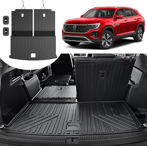 Cargo Mat with Backrest Mat for 2018-2025 Volkswagen VW Atlas 6/7 ...