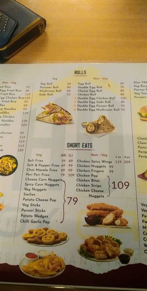 Menu at The Box cafe, Tirupati
