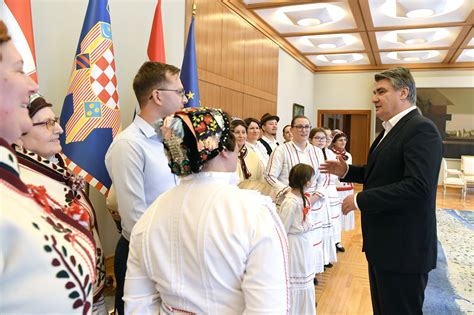 President Milanović Receives Members of Sesvečice Croatian Folklore Society from Podravske ...