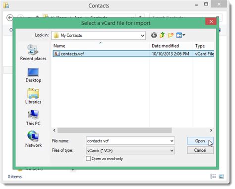 Image result for Import VCF Files into Windows Contacts
