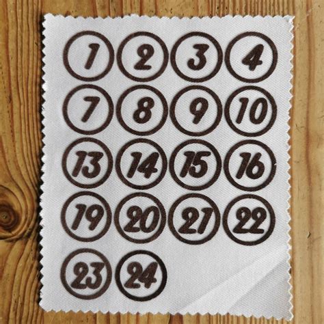 Zahlen für den Adventskalender zum Aufbügeln - A5 Bogen - Zahlen im Kreis