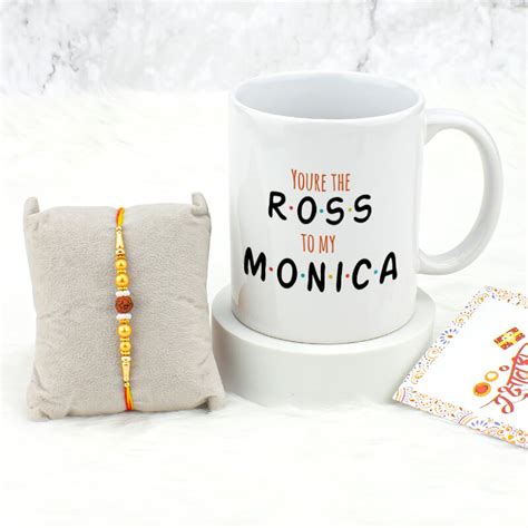 Ross Monica Mug Rakhi Combo | Friends-Themed Rakhi Gift Online - Indiagift