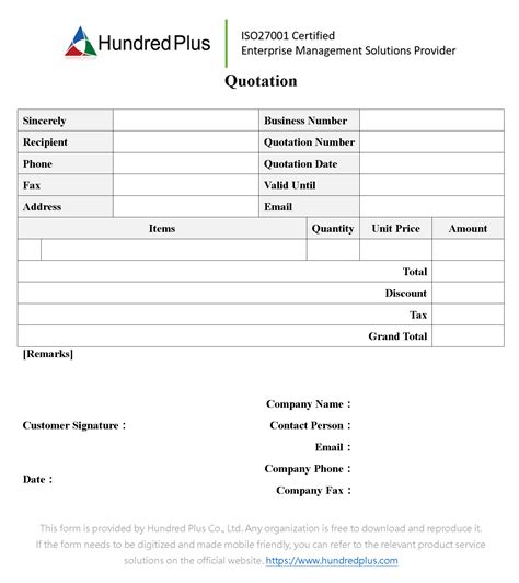 Quotation Form 的图像结果