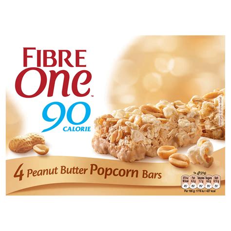 Fibre One 90 Calorie Peanut Butter High Fibre Popcorn Bars 4x21g ...