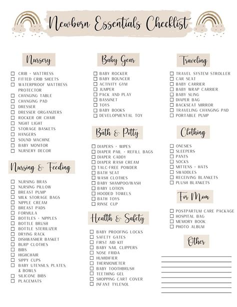 Baby Essentials List