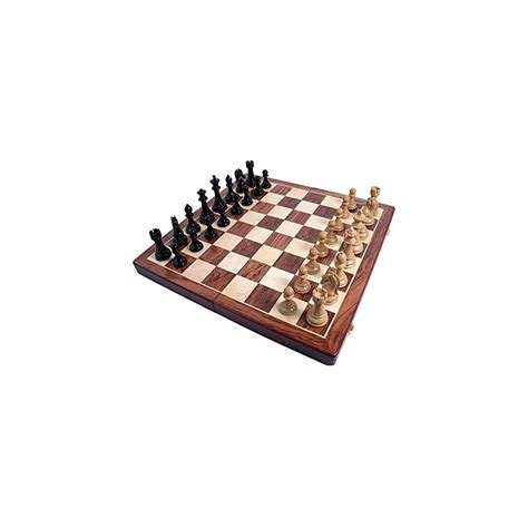 Buy Chess Portable Set Board Foldable Wood Set with Internal Storage ...