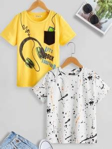 Flipkart.com | Dagcros Boys Printed Pure Cotton Regular T Shirt - Round ...