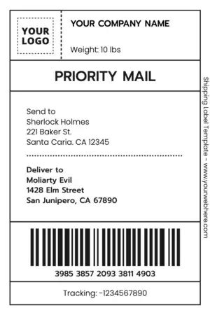 Shipping Label Template 的图像结果