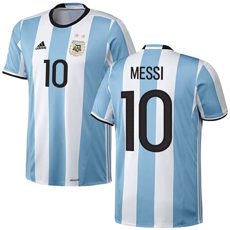 adidas Lionel Messi Argentina Light Blue 2016/17 Home Replica Jersey