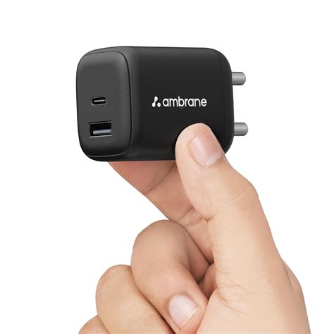 Ambrane 45W Dual Port GaN Charger (USB + Type-C) QC & PD Technology ...
